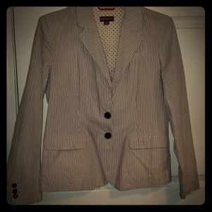Gray and White Seersucker Merona Jacket Medium